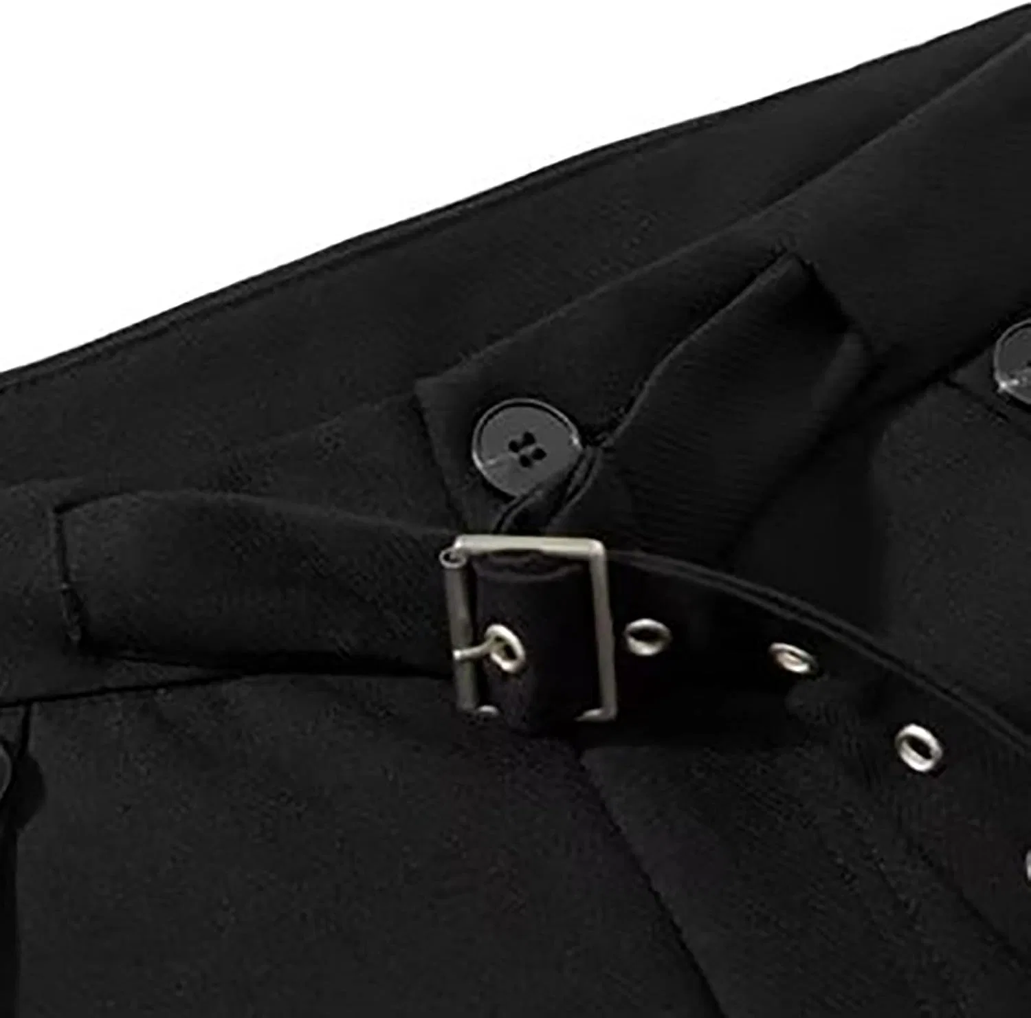 Мужские брюки свободного кроя с защипами, модель Baggy Wide Leg, чёрный — фото 3