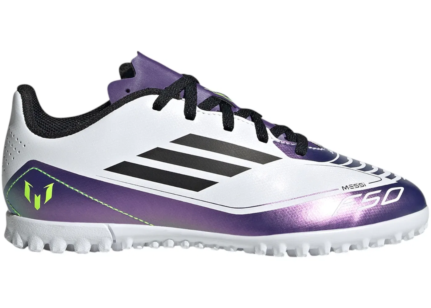 Детские кроссовки для мальчиков с покрытием turf Adidas F50 Club Turf Adidas, Cloud White Core Black Purple