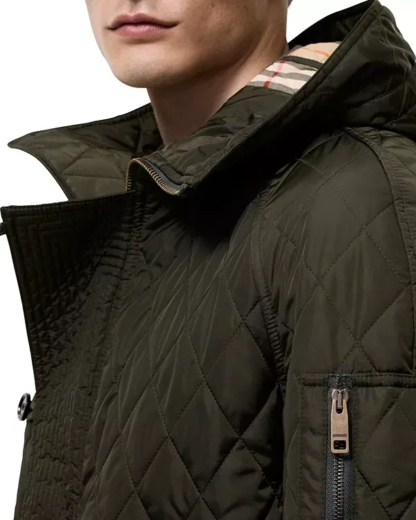 Мужская куртка стеганая с капюшоном Burberry, Shale Green — фото 4