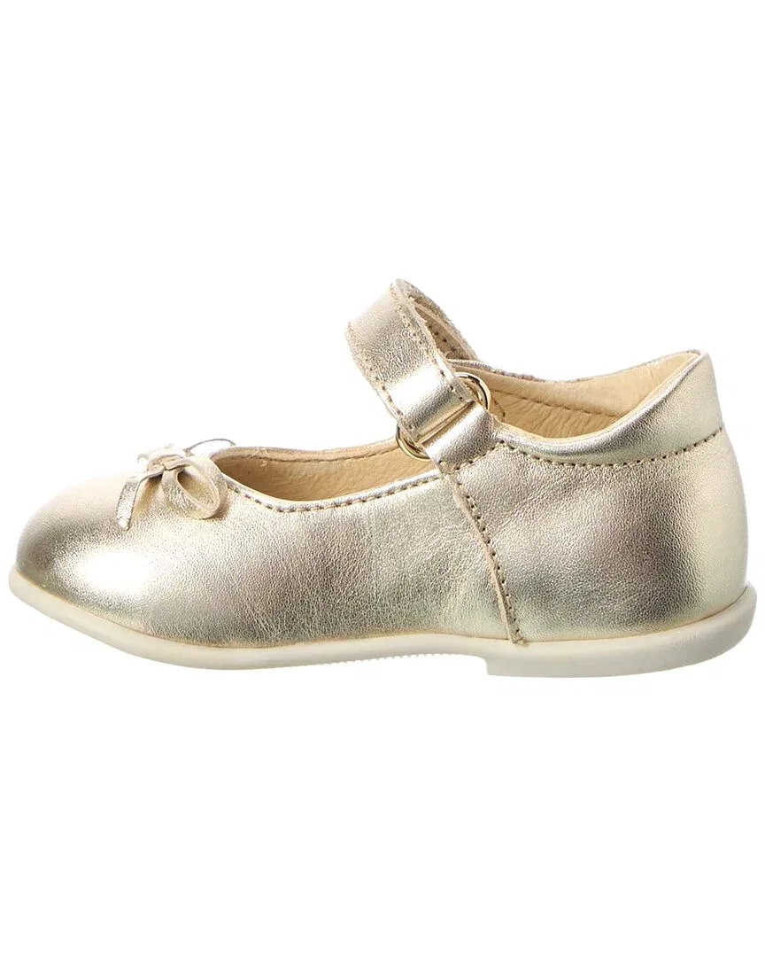 Детские балетки кожаные с бантом Naturino Leather Ballet Flat, серый — фото 2