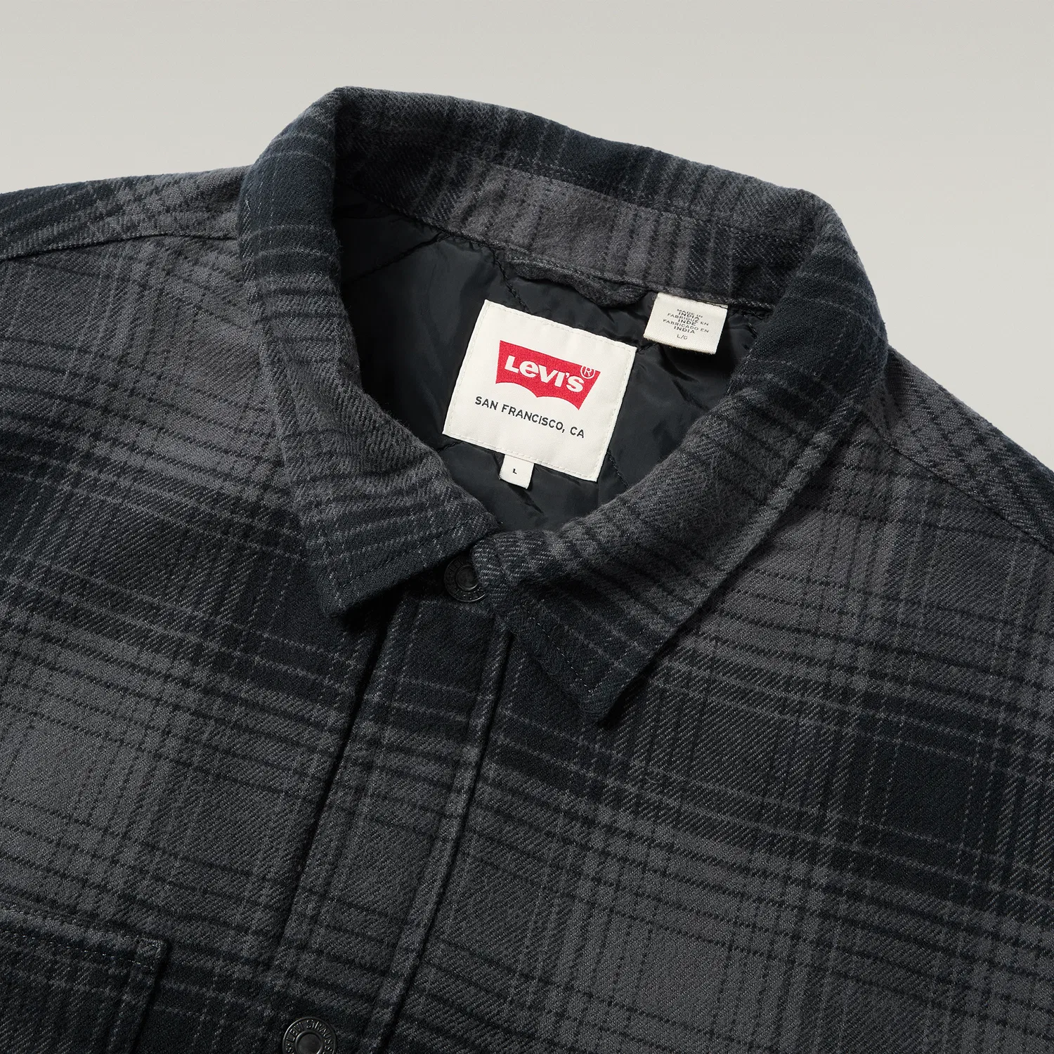 Мужская куртка с лацканами утепленная прямого кроя Levi's, Gray — фото 4