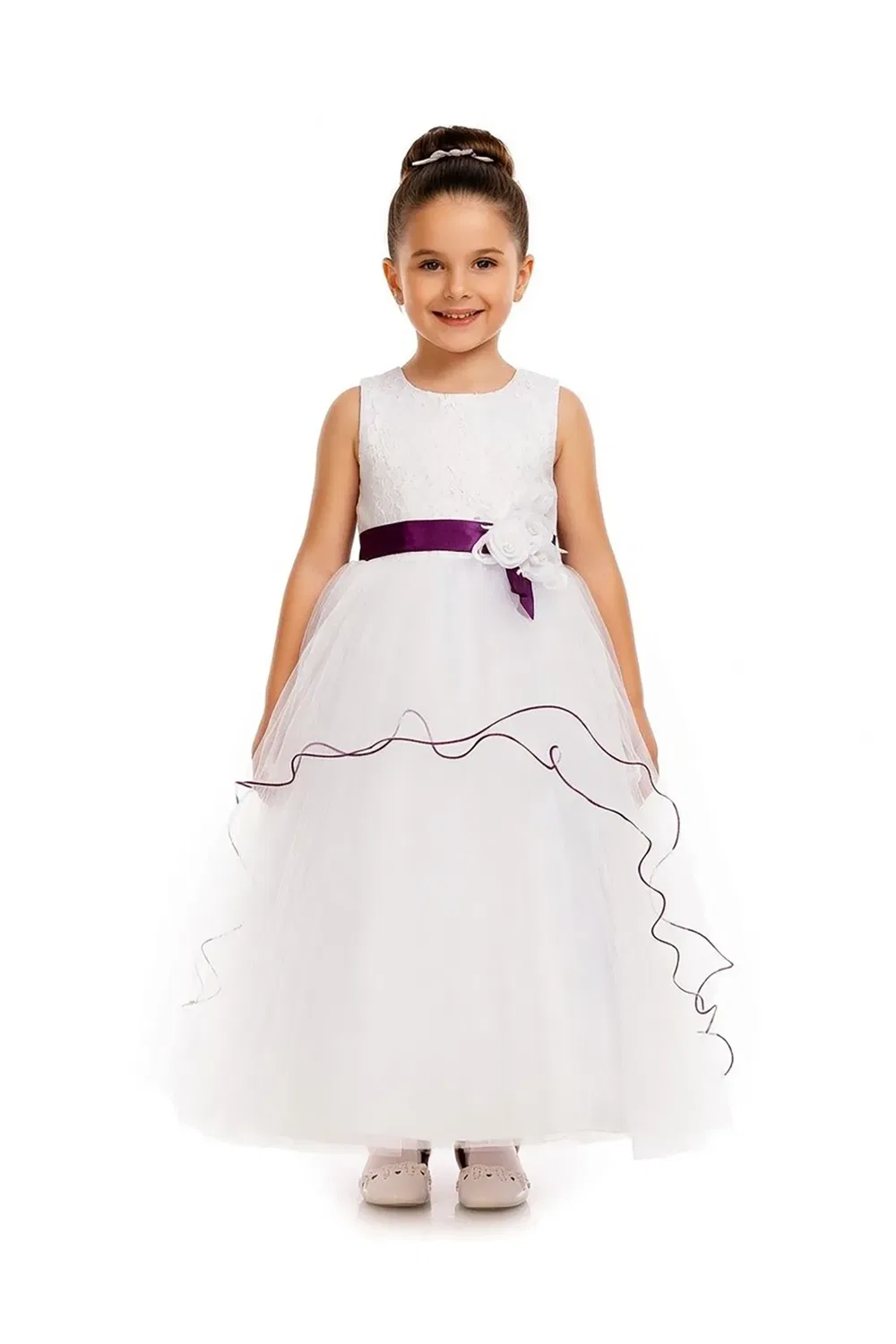 Детское платье для девочек Flower Girl Bridesmaid Dress Cinda, Purple