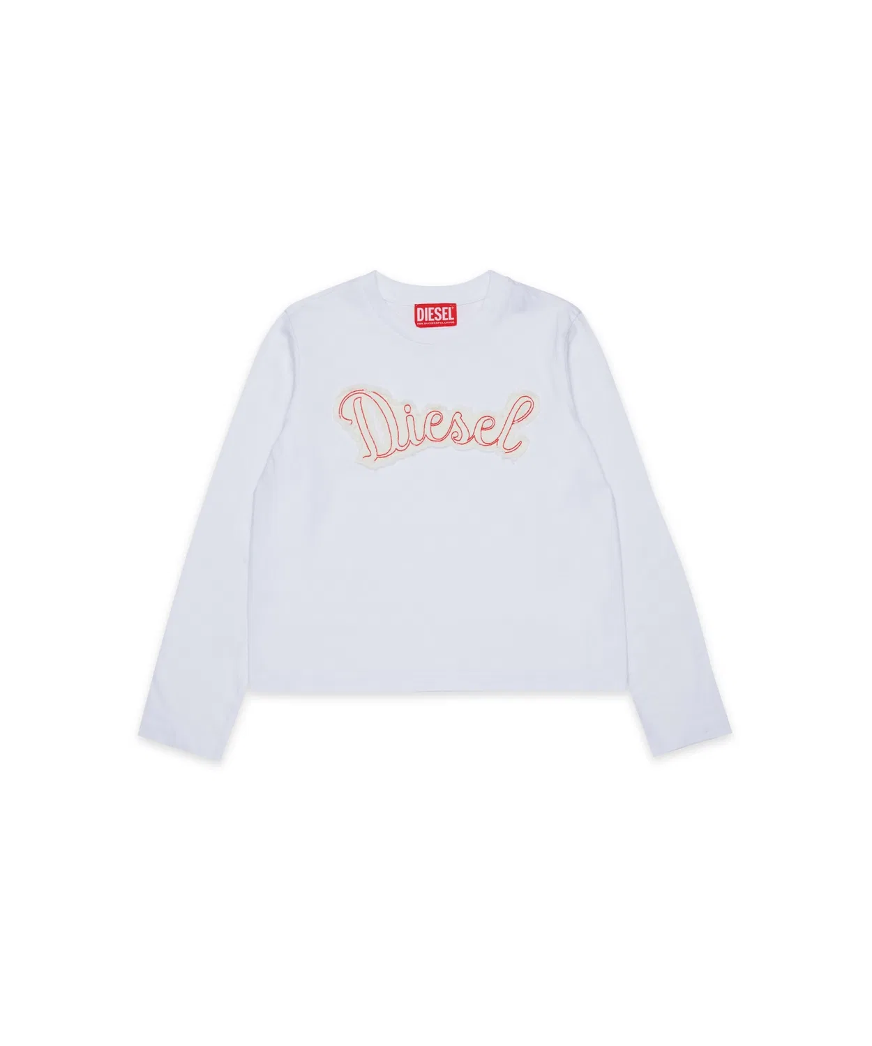 Детская футболка с длинным рукавомс вышивкой TLIBBY DIESEL, White