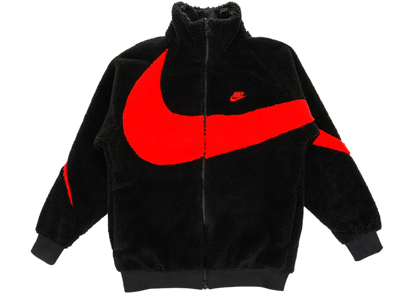 Мужская куртка с принтом Nike Big Swoosh Reversible Boa Jacket (Asia Sizing), Black Chili Red