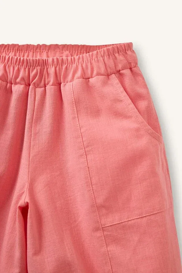 Детские брюки для девочек хлопковые balloon fit Defacto, Pink-Pn682 — фото 4