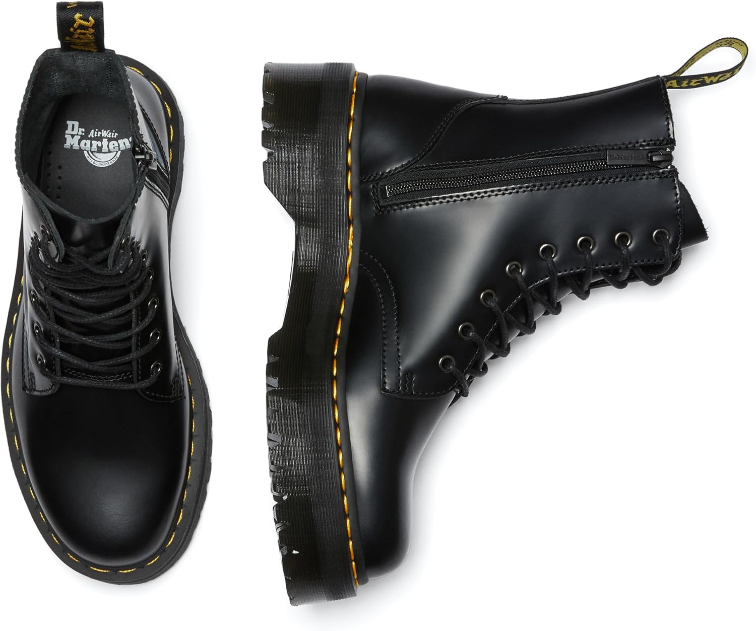 Ботинки Dr. Martens Jadon из гладкой кожи на платформе, черный — фото 3