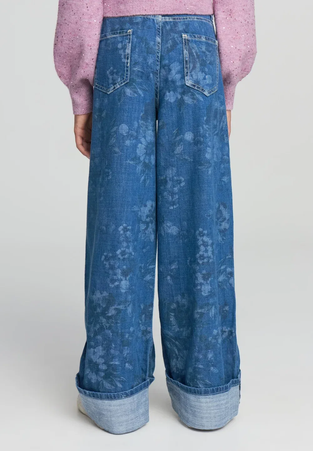 Con Stampa Fiori - джинсы свободного кроя Terranova, Blu Denim Medio — фото 3