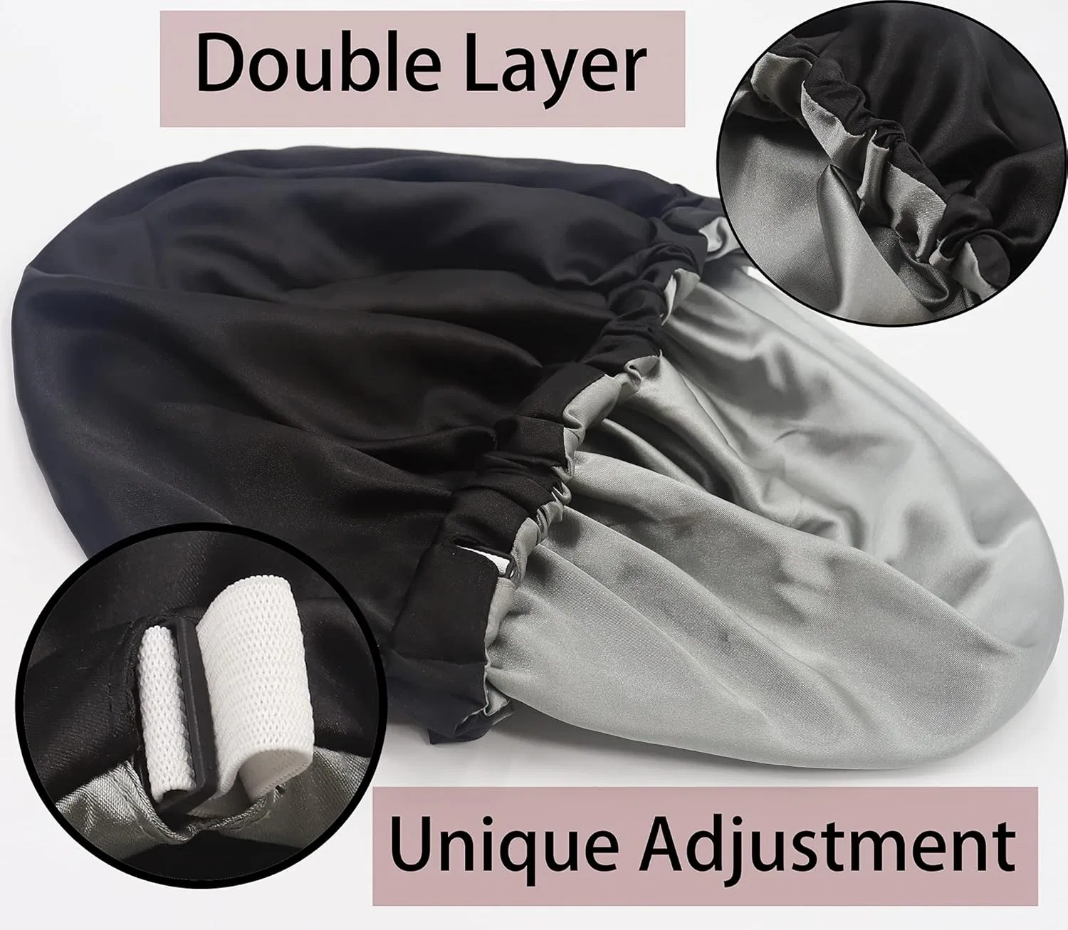 Шапочка для душа Satin Adjustable SAYMRE, Black — фото 2