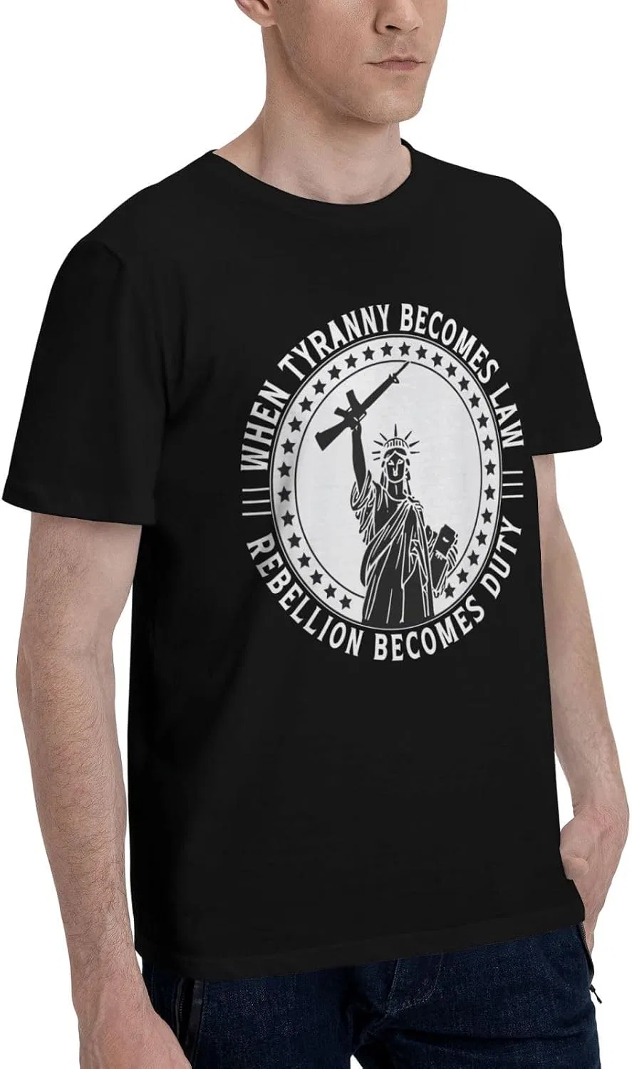 Мужская футболка с принтом Funny Graphic Tees, Black — фото 3