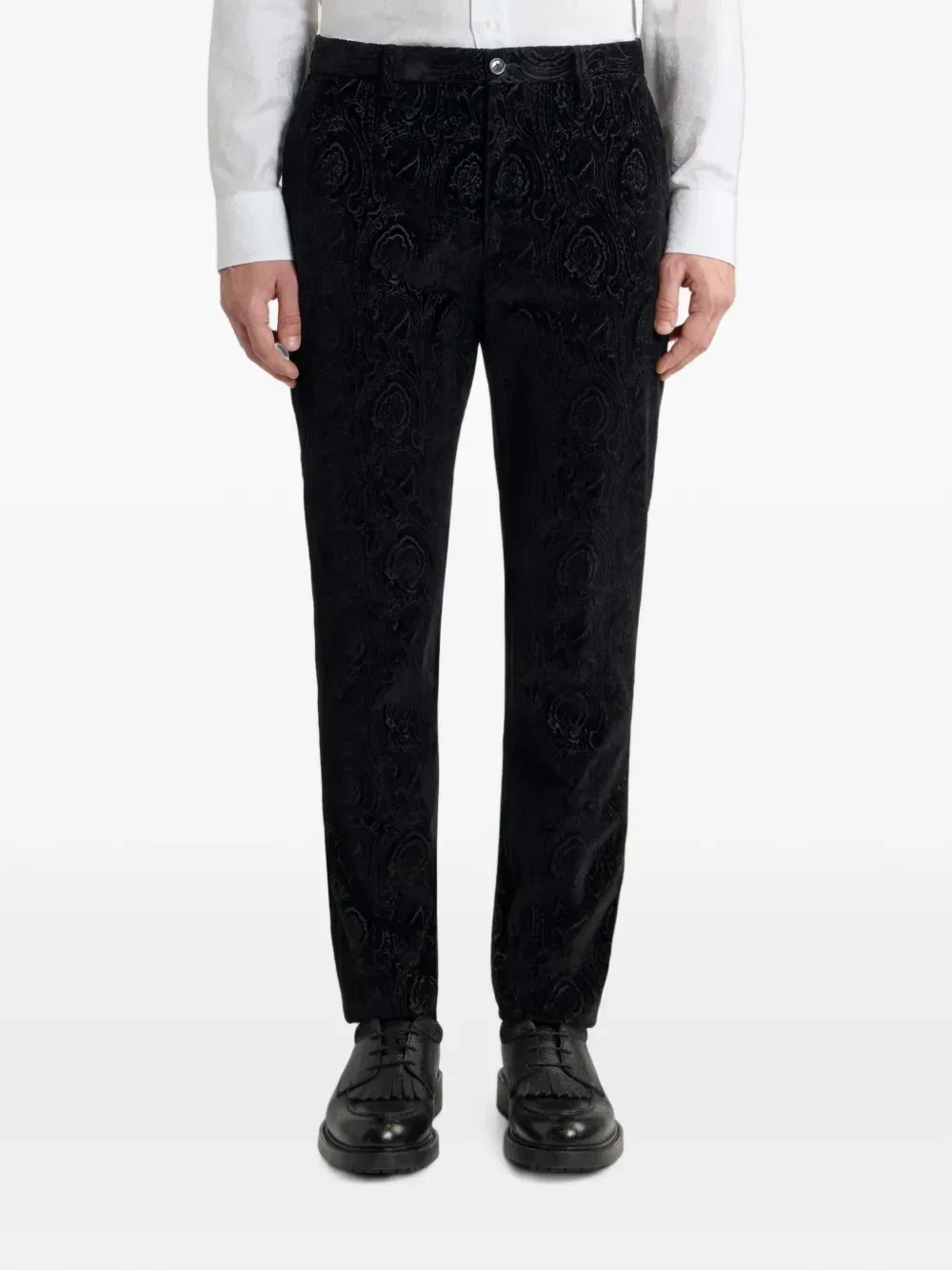 Вельветовые брюки из хлопка с мивом Арники Etro, черный — фото 3