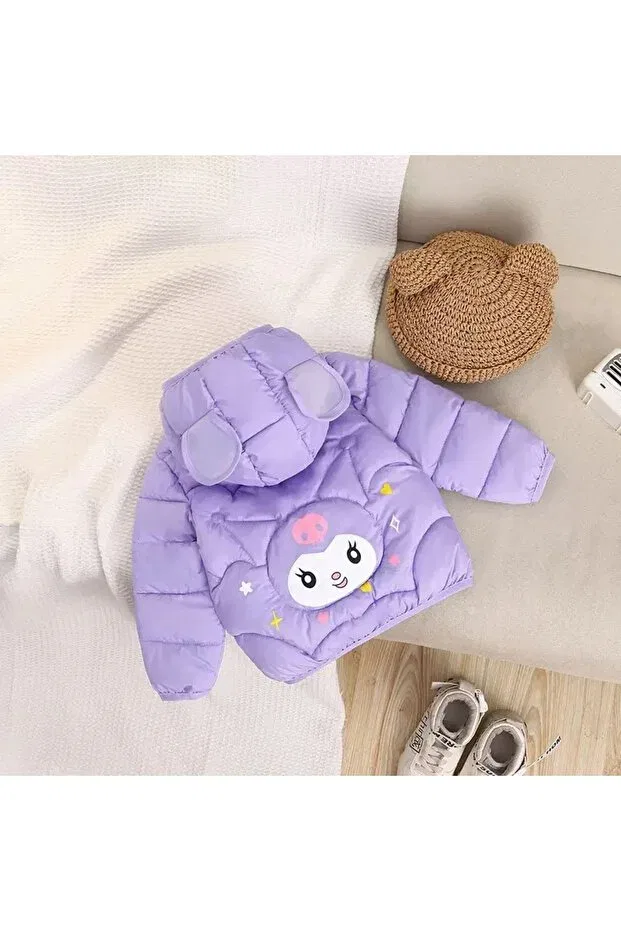Детское зимнее пальто для девочек с принтом Kuromi Lighted Puffer Jacket Melisam.Msg, Lilac — фото 2