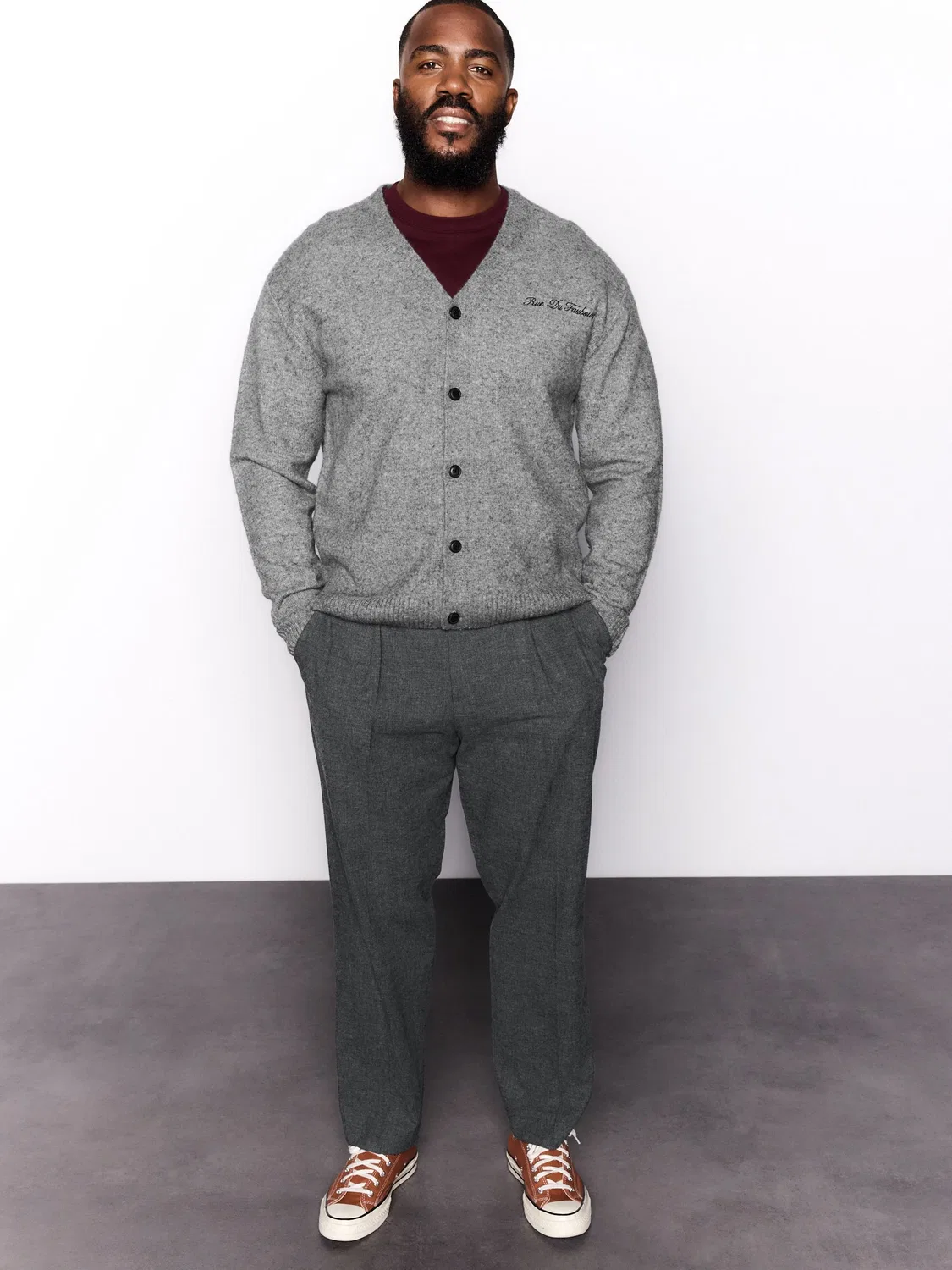 Брюки из хлопка Regular Fit Next, угольный серый — фото 2