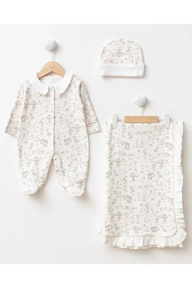 Детский комплект одежды для новорожденных с принтом Mert Baby, Brown — фото 2