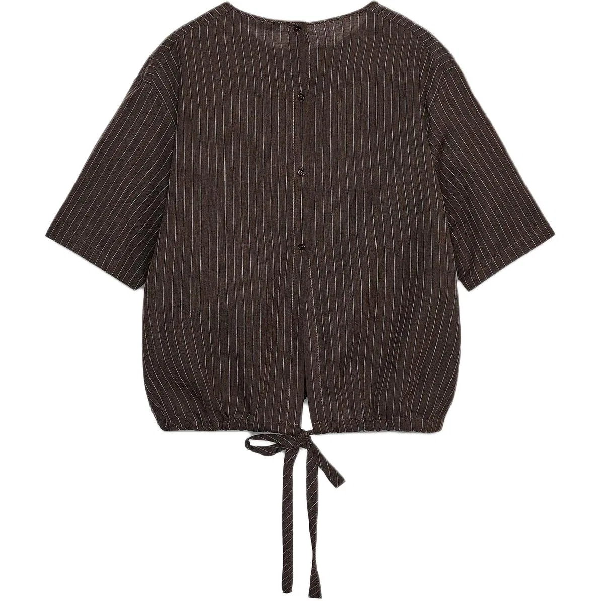 Женская футболка с круглым вырезом Brown/Nude ZARA — фото 3