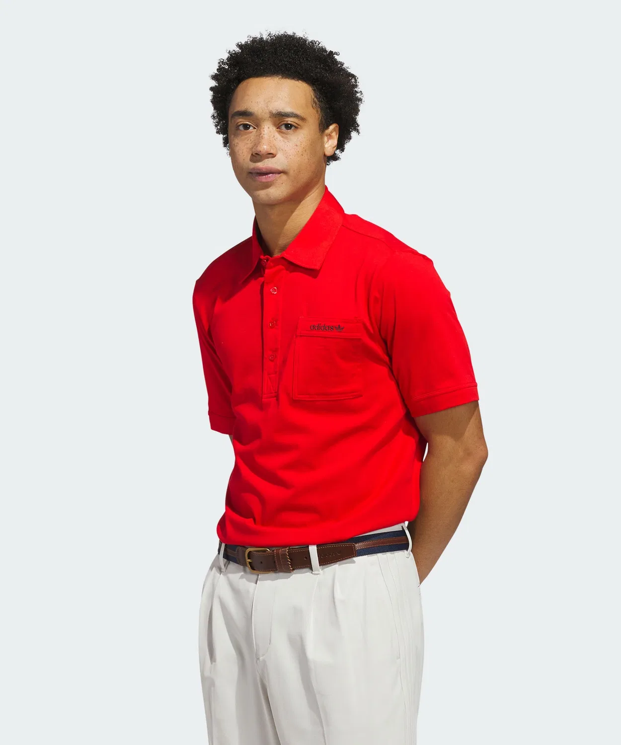 Мужская футболка-поло с коротким рукавом, с нагрудным карманом Adidas, Red — фото 3