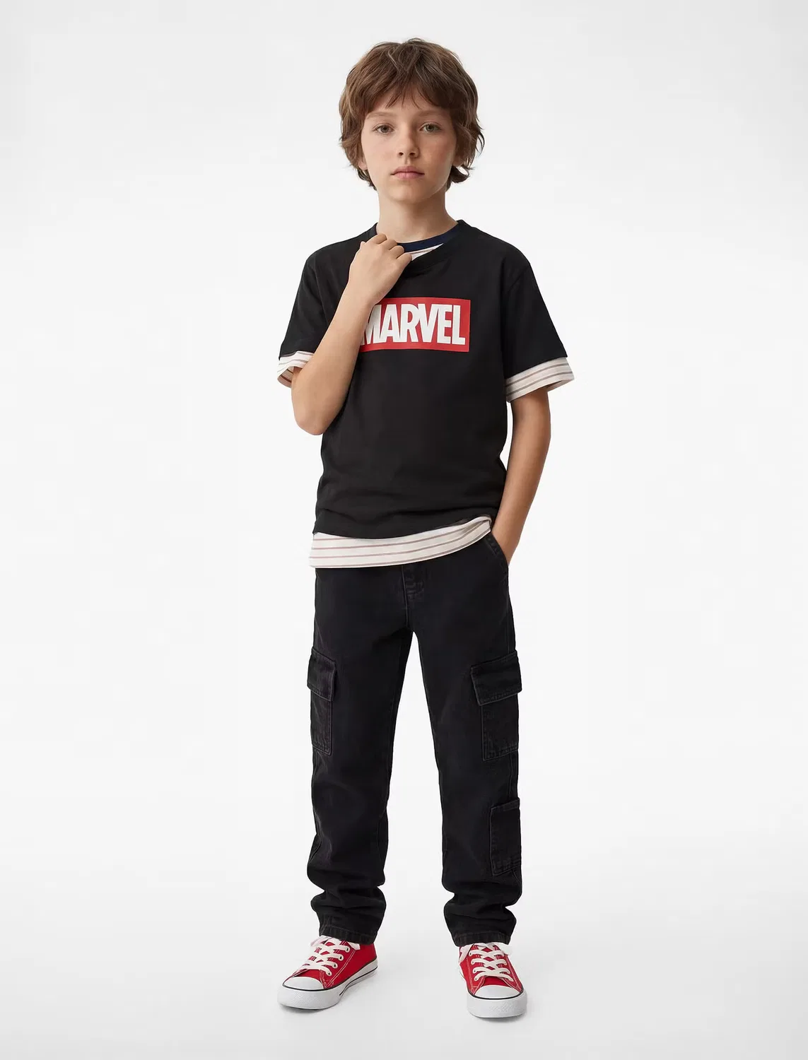 Футболка с принтом Marvel Koton, серая