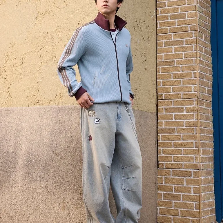 Adidas Originals Куртка мужская синяя со стойкой — фото 4