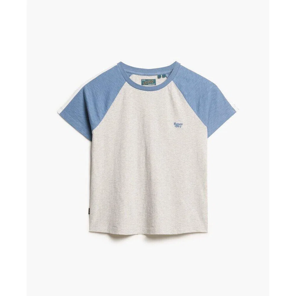 Женская футболка с принтом Retro Logo Flame Superdry Essential, Blau