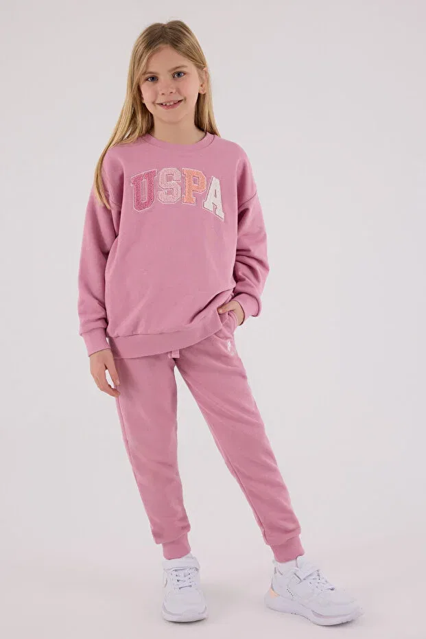 Детский спортивный комплект для девочек с принтом Licensed U.S. Polo Assn., Розовый