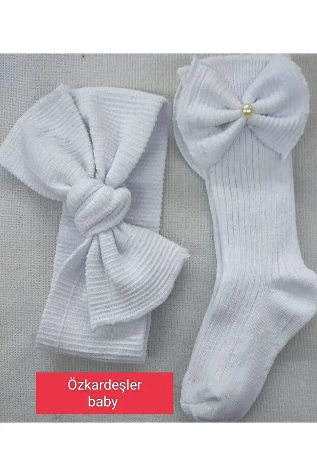 Детские носки для новорожденных с рубчиком, набор Özkardeşler Baby, White