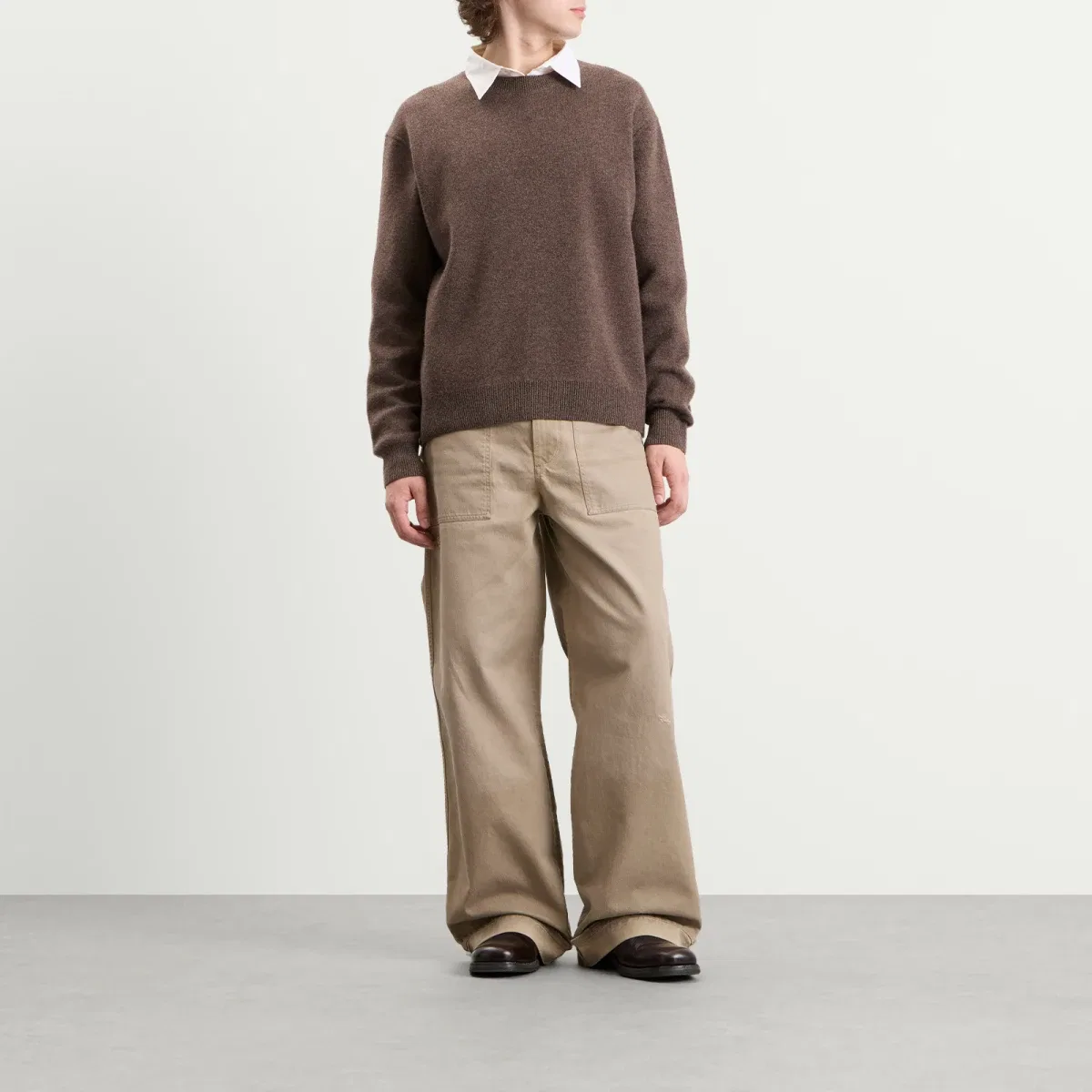 Брюки из хлопкового твила Plinty Acne Studios, Camel Beige — фото 4