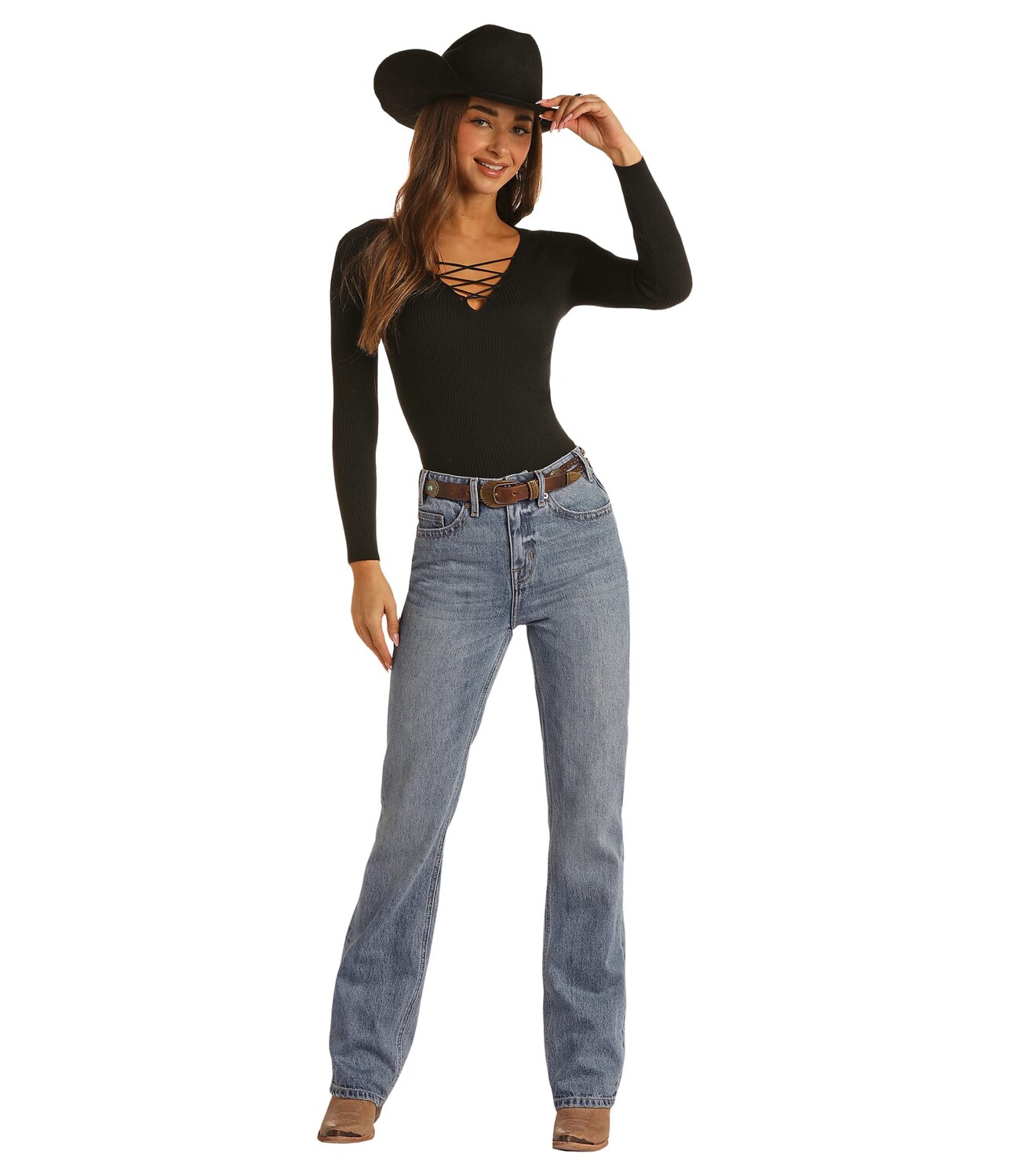 

Джинсы Rock and Roll Cowgirl, Back Yoke Detail in Medium Vintage RRWD4HRZQ3