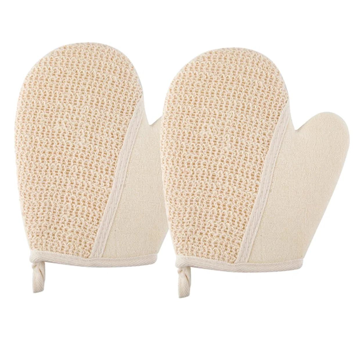 Пилинговые перчатки, 2 шт, лен и ткань, GANAZONO, Beige