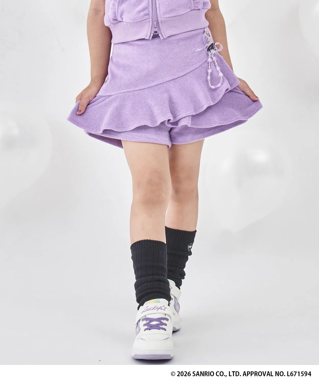 Детская юбка-шорты из махровой ткани с воланами, с charm ANAP kids, Lavender — фото 2