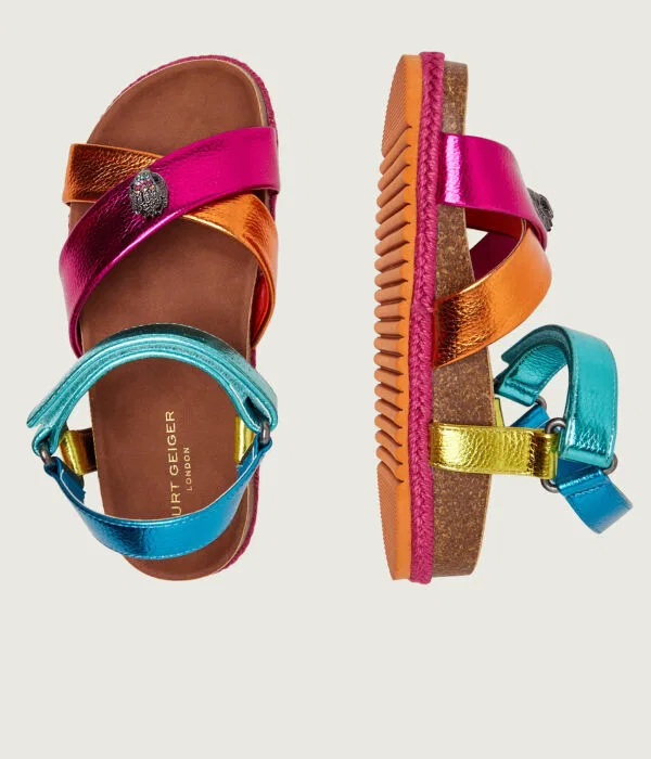 Детские сандалии для девочек кожаные Mini Kensington Kurt Geiger, мультиколор — фото 4