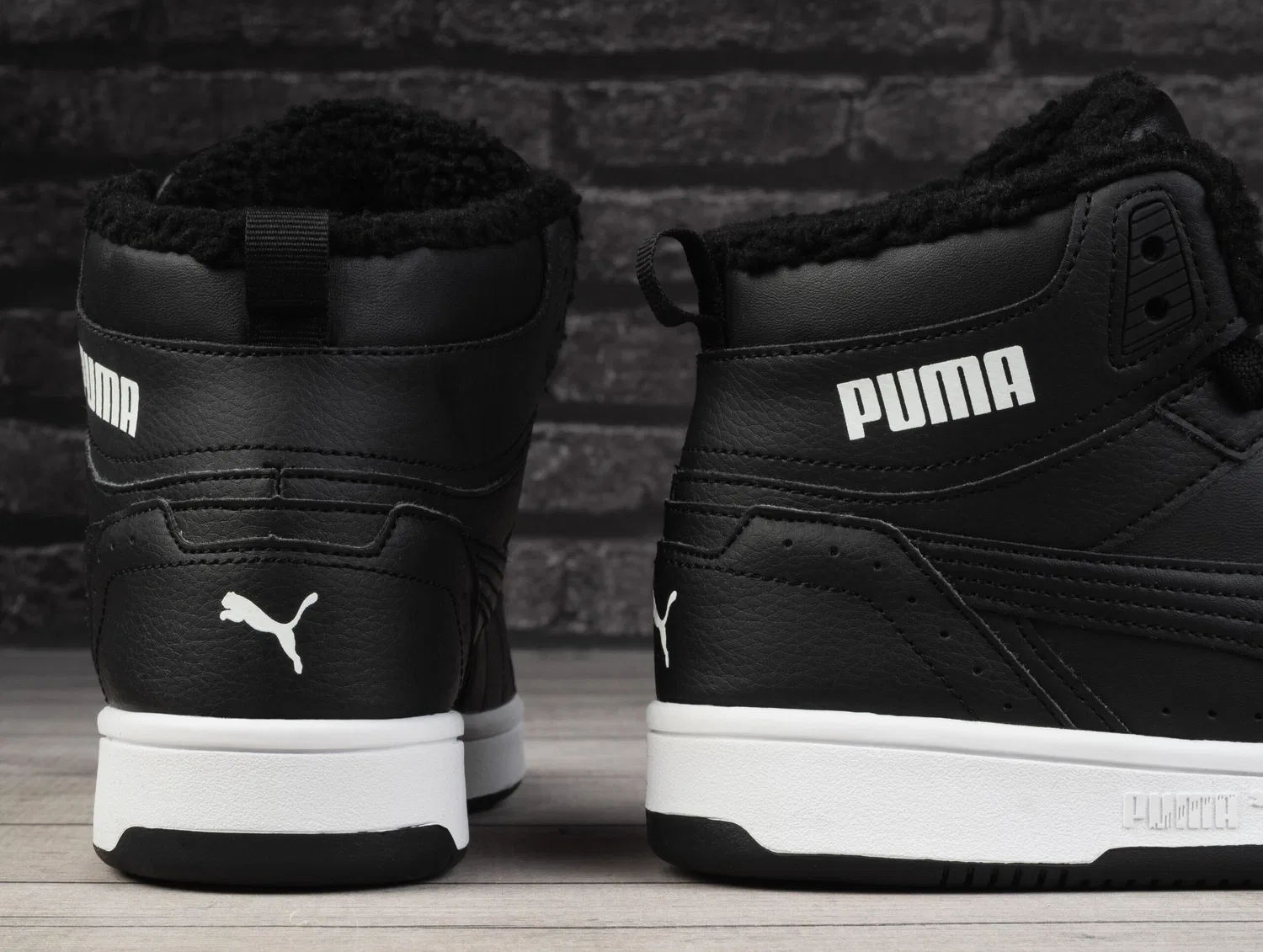 Детские кроссовки с ретро-дизайном Rebound Joy Fur Jr Puma, Schwarz Weiss Grau — фото 4