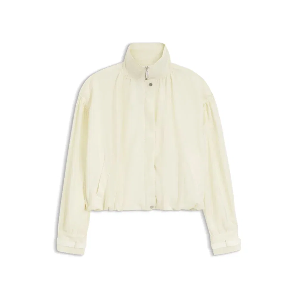 Женский бомбер свободного кроя с воротником-стойкой BOSS, Light Beige