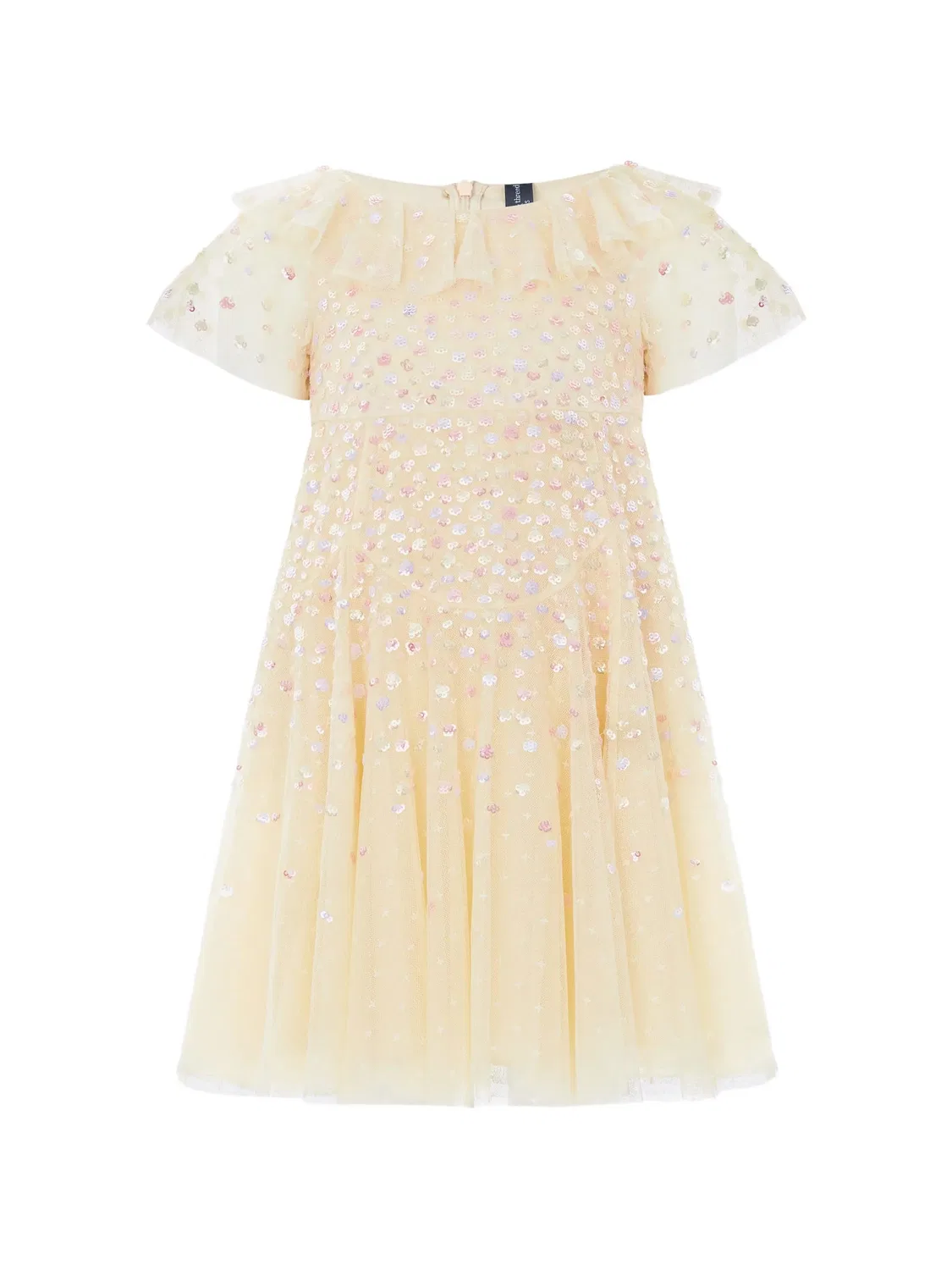Платье Candy Dot с пайетками и оборками Needle & Thread Kids, нейтральные цвета