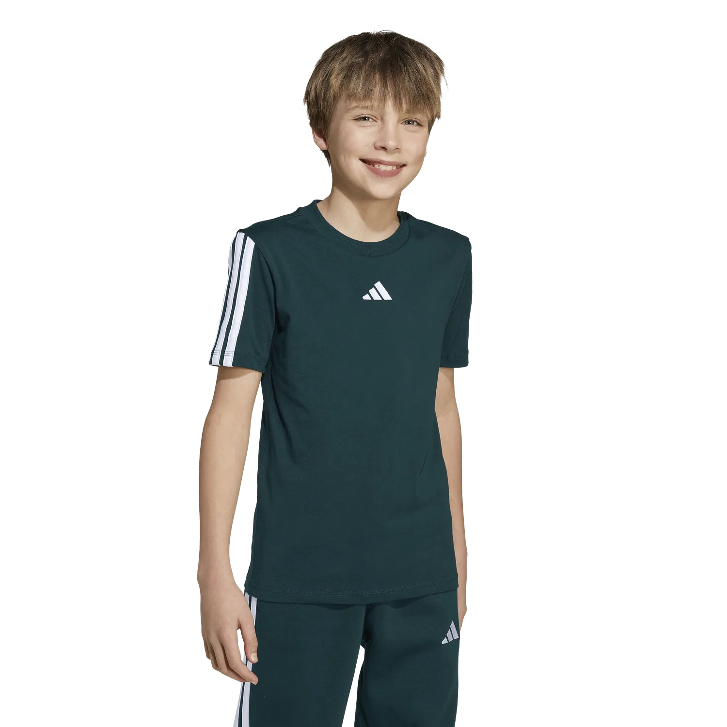 Детская футболка с коротким рукавом Adidas, темно-зеленый — фото 2