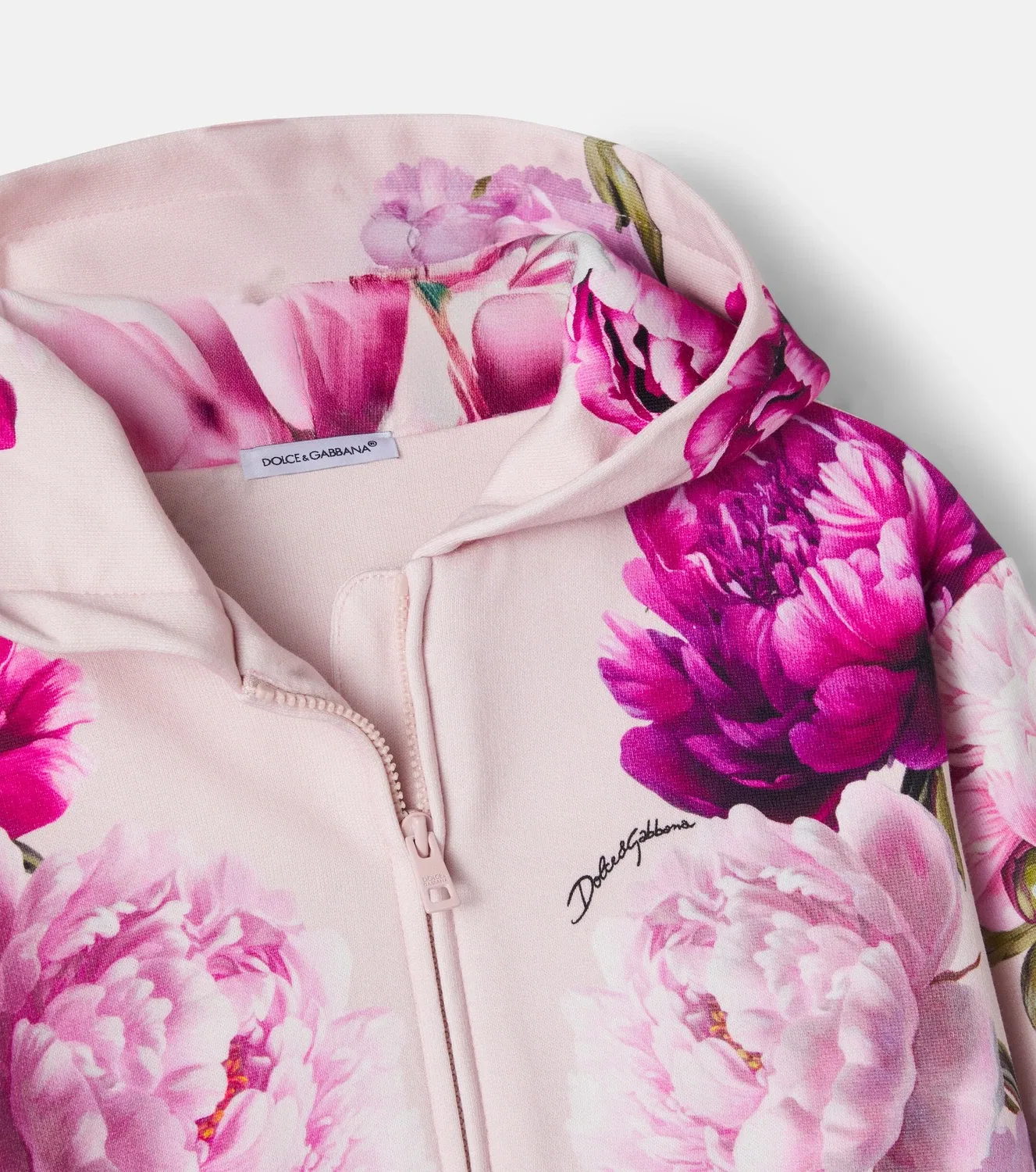 Худи с цветочным принтом Dolce&Gabbana Kids, розовый — фото 4