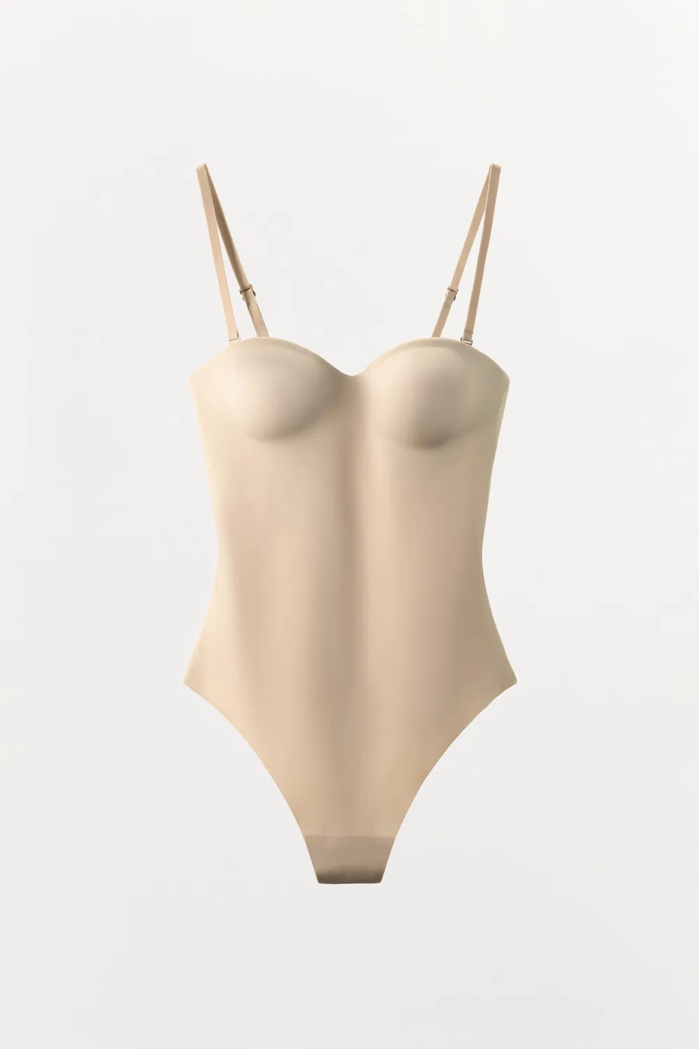 Боди на косточках из полиамида ZARA, Beige-Pink — фото 4
