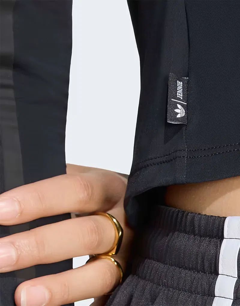 Лонгслив Adiluna season 2 x jennie прозрачный Adidas Originals, черный — фото 3