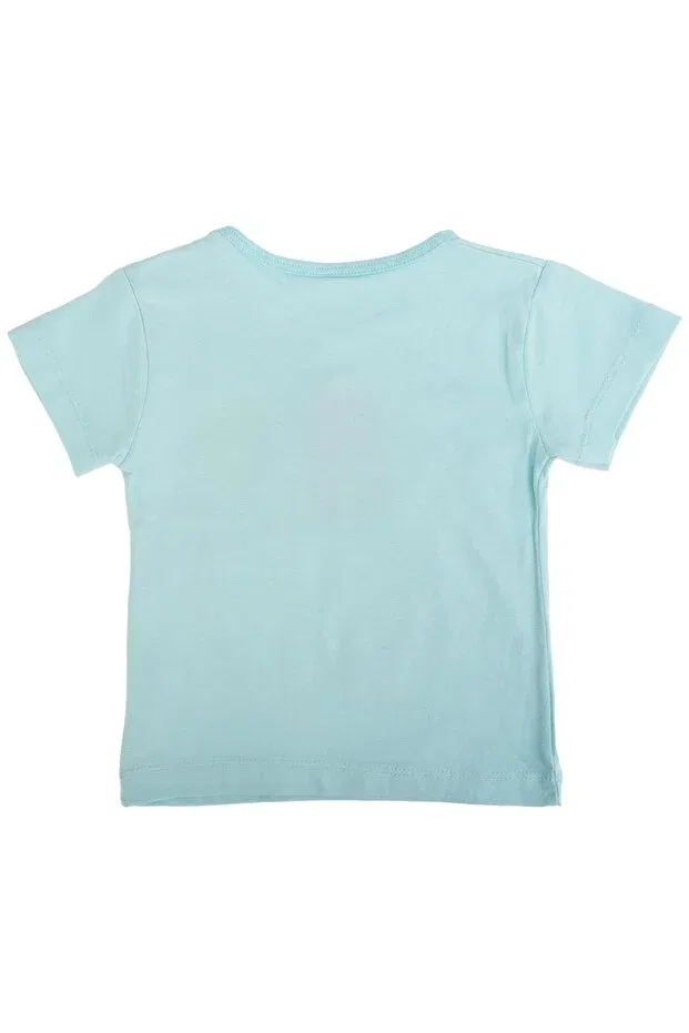 Детская хлопковое футболка с принтом Parrot bird patterned cotton t-shirt Bebelop, Mint — фото 4