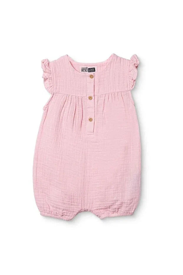 Детский комбинезон для девочек с коротким рукавом Hellobaby Ebebek Hello Baby, Light Pink