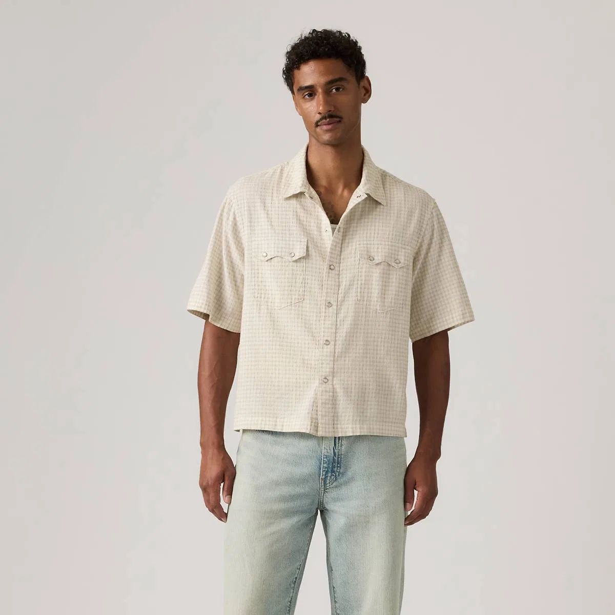 Свободная рубашка в стиле вестерн с коротким рукавом Levi's, Criss Cross - White — фото 3