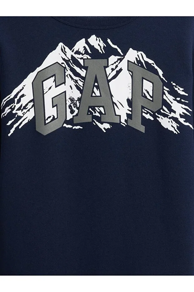 Детские свитшот для мальчиков с принтом Gap, Navy Blue-002 — фото 2