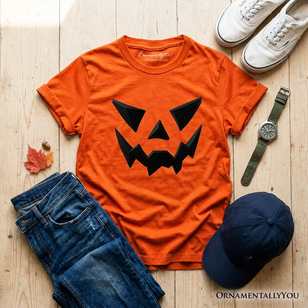 Детская футболка с принтом Minimalist Halloween Graphic Tee OrnamentallyYou, Safety Orange