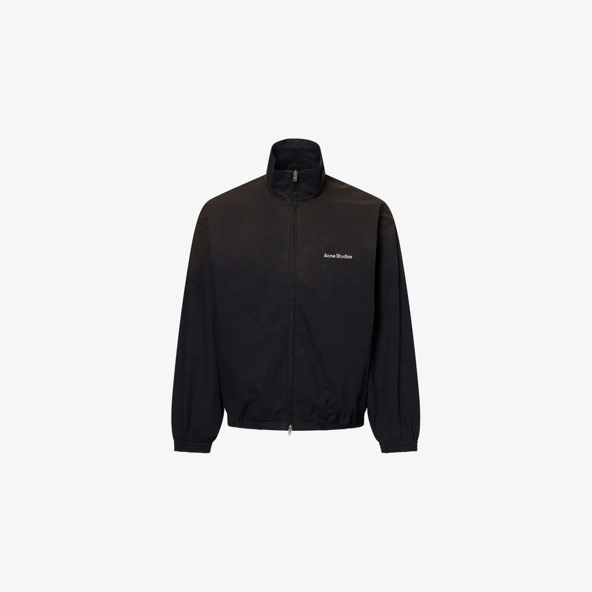 Хлопковая куртка с логотипом и карманами на молнии Acne Studios, черный