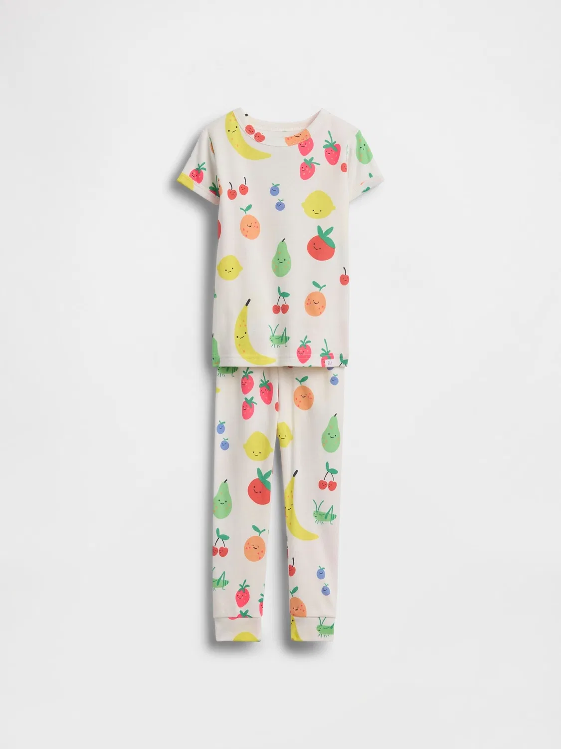 Пижамный набор с динозаврами Gap White Brushed Cotton Dinosaur, белый