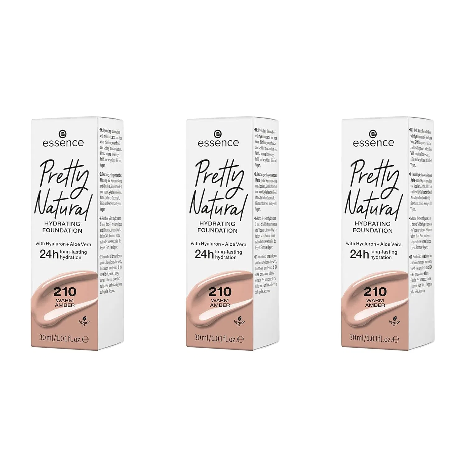 Foundation Make Up увлажняющий матовый набор 3 x 30 мл, 210 Warm Amber Essence