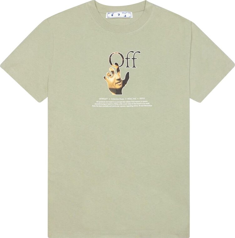 

Футболка Off-White Caravaggio Hand Slim Tee 'Abbey Stone', серый