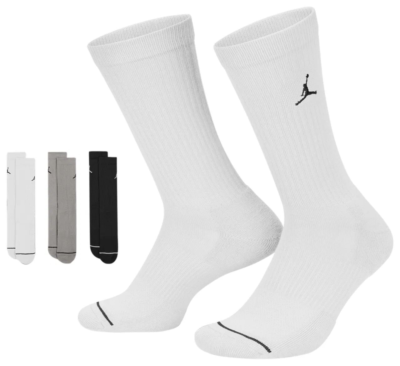 Носки для мужчин Every Day Cushioned Crew 3 Pack Jordan, цвет Grey/Black