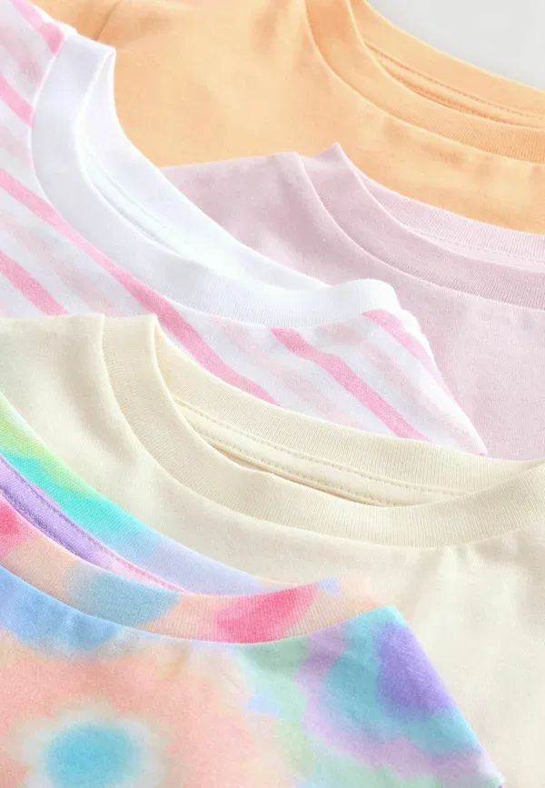 Футболка хлопковая Regular fit - 5 pack - print t-shirt Next Pink Abstract, розовый — фото 2