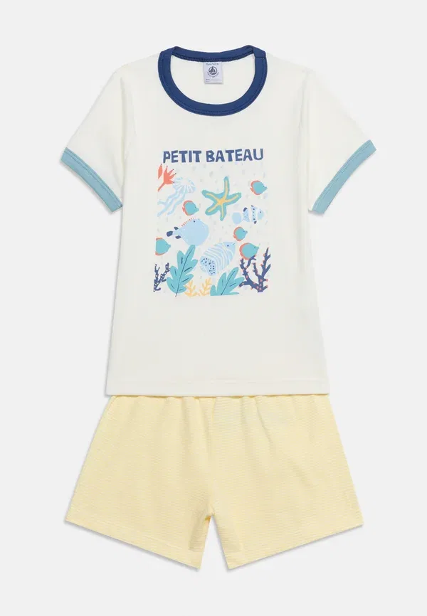 Комплект пижамы из хлопка Petit Bateau, кремовый/мультиколор