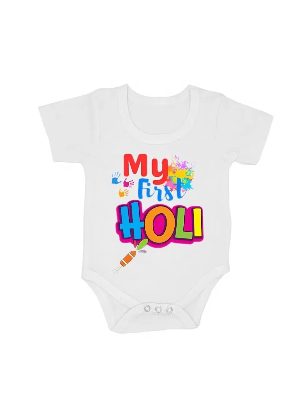Боди-комбинезон с коротким рукавом Holi festival Printshop4Me, белый