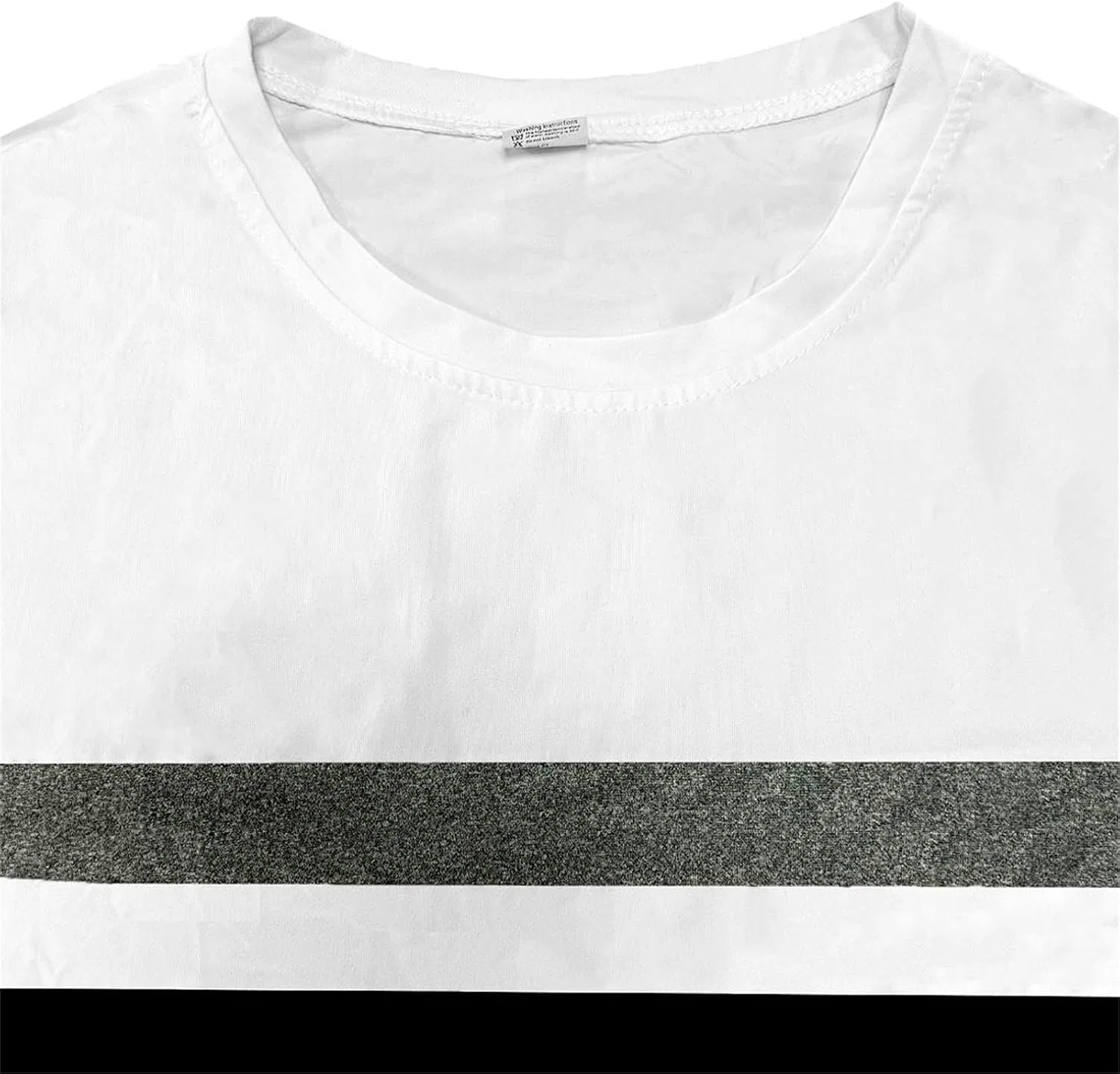 Мужская футболка с длинным рукавом в полоску Golf Regular Round Neck, White — фото 4